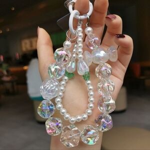 Tulip Pearl Crystal Bracelet for Bags and Phones